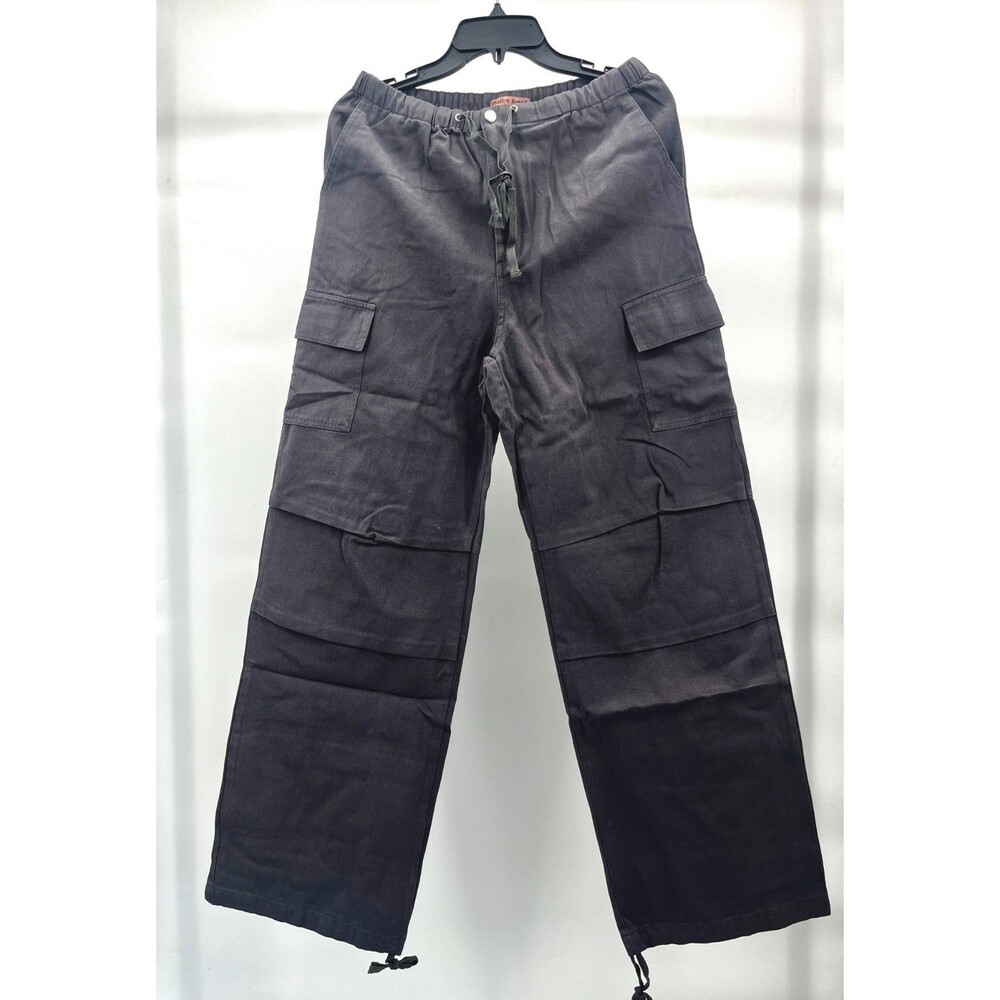 Bailey Rose Gray High Waist Straight Leg Drawstring Cargo Trousers Pants